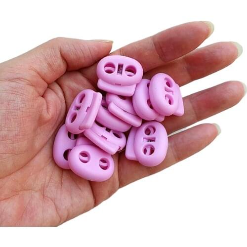 10pcs Plastic Cord Lock Stoppers Dual Hole Spring Stop Toggle Stopper for Cord Drawstring Outdoor Camping Equipment 5mm