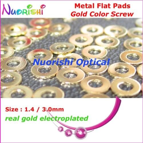 10000pcs Gold Metal Flat Pads Washers Accssories Hole Size 1.2mm 1.4mm For Glasses Eyeglass Eyewear P001M Free Shipping