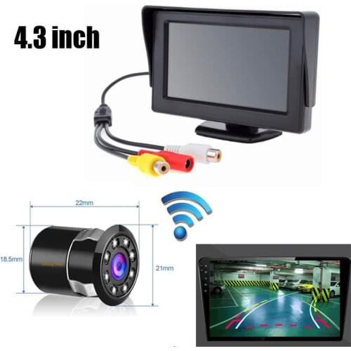 3 in 1 Wireless 4.3 inch LCD hd Screen Display & 8 IR Night Vision car reverse camera reversing trajectory system Parking assist