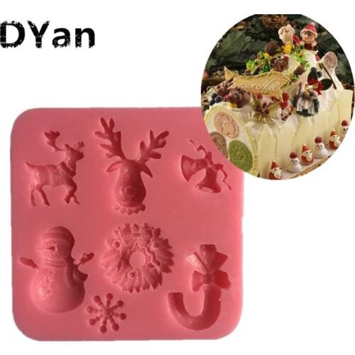 3D Christmas Decorations Snowflake Lace Chocolate Party DIY Fondant Baking Cooking Cake Decorating Tools Silicone Mold Snowman