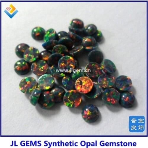 50PCs/lot) Wholesale Price 4mm Round Cabochon Synthetic Opal Flat Beads Op32-Op62 Free Shipping