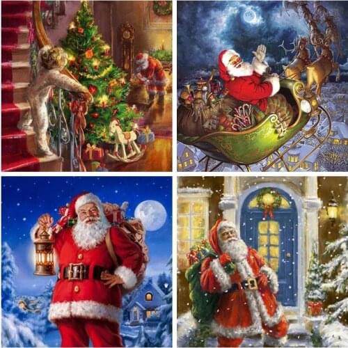 5D diamond painting scenery Cross Stitch Diamond mosaic Embroidery santa Pattern diamond art christmas Home decor painting