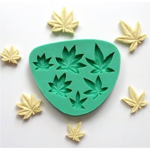 6 Maple Leaf Shape Cake Fondant Molds for Cake Mold Impression Mat Baking Pastry Tools Dessert Decoration LH11