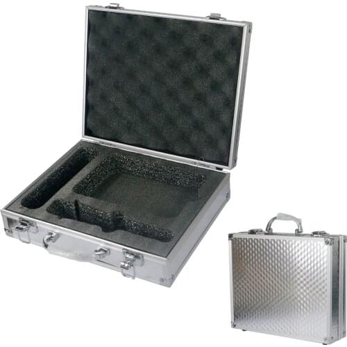 Aluminum Protective Case Storage Box with Sponge Compartment for Microphone Sound Card Mixer Accessories