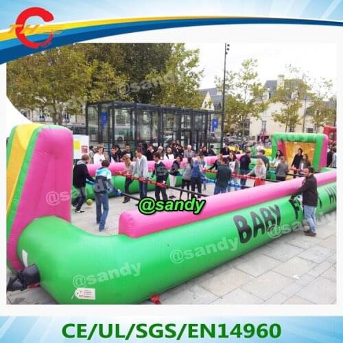 Free air ship to door,giant outdoor adults inflatable human table pool,kid inflatable fooball pitch court foosball soccer field