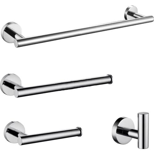 Mirror Plated Bathroom Hardware Stainless Steel Towel Bar Towel Ring Paper Holder Robe Hook