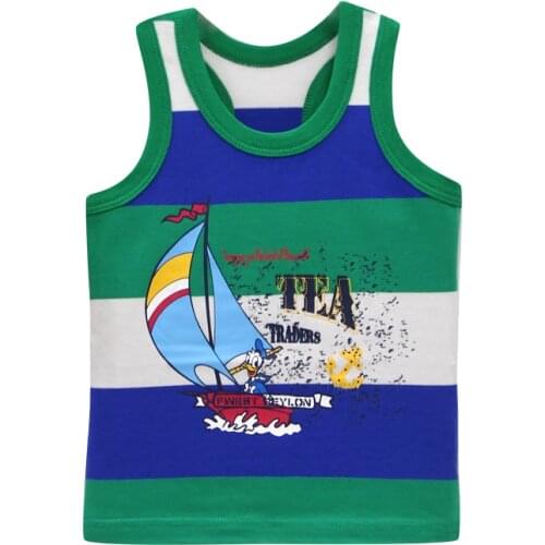 Children Tops for 2-4 years old baby 100% Cotton Little Q Sleeveless Shirts 2019 Boys and Girls Clothing