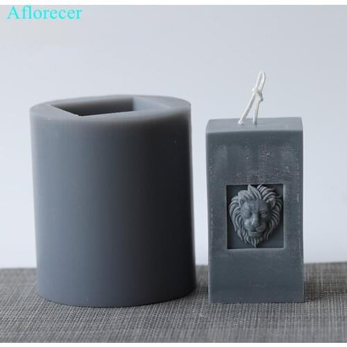 Lion head stencil Candle Mold Silicone Mold for Candle Making DIY Handmade Christmas Gifts New Year Home Decoration
