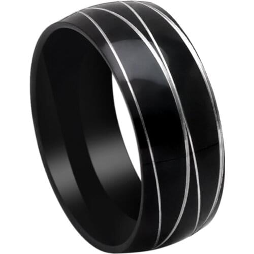 Hainon 316L High Quality Men Black Stainless Ring Lover Couple Rings for Women Men Black Vintage Cool Rings Distribution