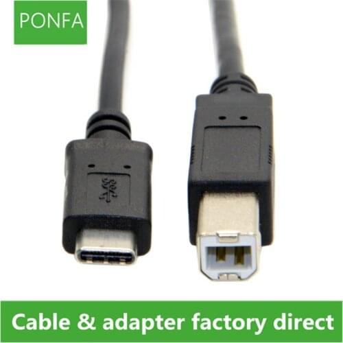 USB-C USB 3.1 Type C Male Connector to USB 2.0 B Type Male Data Cable for Cell Phone & Macbook & Laptop