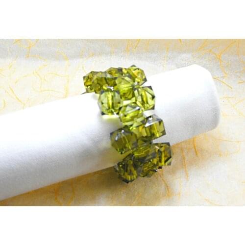Colorful crystal acrylic beads napkin ring, beaded wedding napkin holder