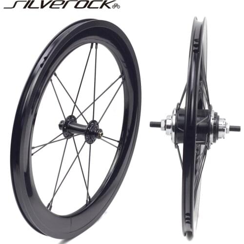 SILVEROCK Alooy Wheelset 6 Speed 16 x1 3/8" 349 Rim Brake Wheels for Brompton 3sixty PIKES Folding Bike Wheels Upgrade