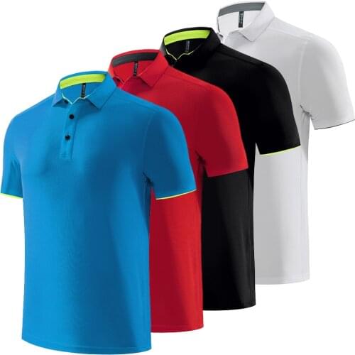 Summer Mens T-Shirts Golf Wear Quick-Drying Lapel Polo Shirt Short Sleeve Sports T-Shirt Casual Polyester Golf Clothing Outdoor