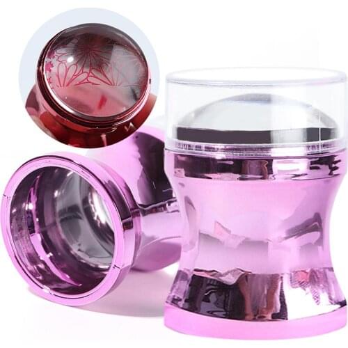 MetalMirror Nail Stamper Clear Silicone Head Manicure Scraper Polish Transfer Template Kits with Cap Nail Art Stamping Plate