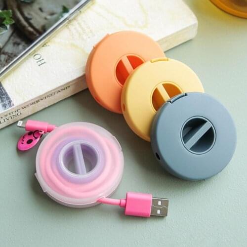 Mini Round Wire Cable Clips Organizer Desktop & Workstation Clips Cord Management Holder USB Charging Data Line Cable Winder