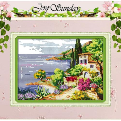 Seaside Landscapes (2) Counted Cross Stitch 11CT 14CT Cross Stitch Set wholesale Scenery Cross-stitch Kit Embroidery Needlework