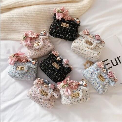 New Fashion Kids Baby Girls Handbag PU Appliques Cute Sweet Elegant Small Mini Hasp Messenger Bag Crossbody Bag Shoulder Bag