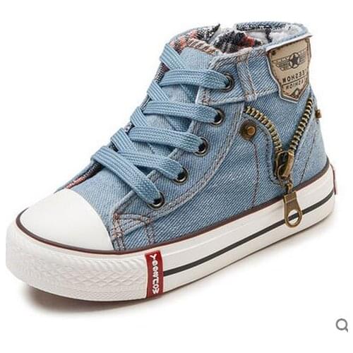2020 Autumn Expert Skill Children Casual Shoes Boys Girls Sport Shoes Breathable Denim Sneakers Kids Canvas Shoes Baby Boots
