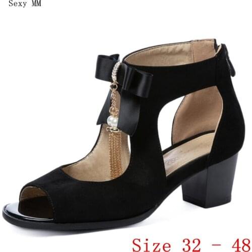 Peep Toe Women High Heel Sandals Shoes Woman High Heels Gladiator Sandals Pumps Small Plus Size 32 - 48