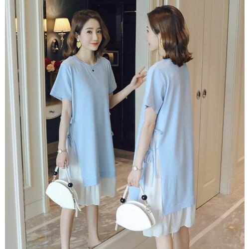 Maternity Dress Maternity Wear 2020 New Summer Dress Long Loose Short Sleeves Out of Fashion Korean Maternity Dress
