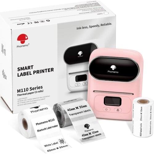 Phomemo M110 Portable Mini Thermal Label Maker 1500mAh Portable Bluetooth-Compatible Thermal Label Maker Printer for Clothing