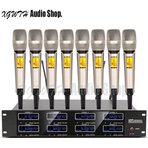 Professional 800 Channels SKM9000 UHF Wireless Microphone System 8 Dynamic Handheld DJ Stage Performance Karaoke DJ Wireless Mic