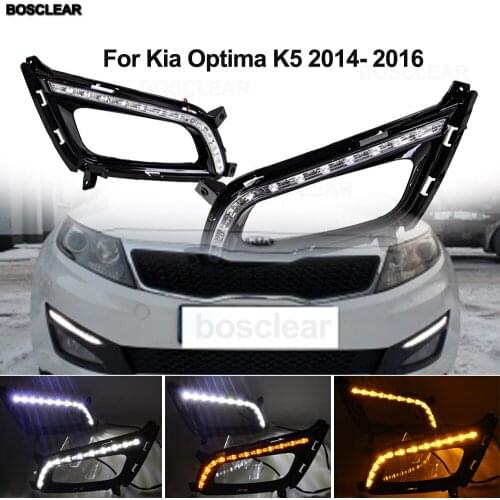 For KIA Optima K5 2014 15 16 Fog lamp Cover Daytime Running Lights Car Styling LED Daytime Running Light DRL Day Lights Assembly