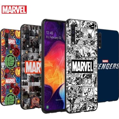 Marvel Logo Avengers For Samsung Galaxy A90 A80 A70S A60 A50S A40S A30S A20E A10S A2 Core 5G Black Soft Phone Case
