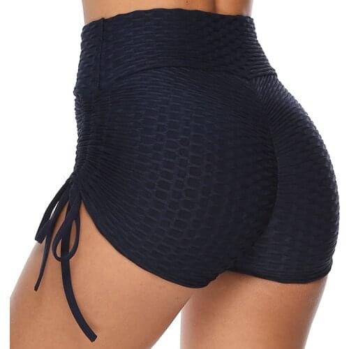 Sexy Slim Jacquard Running Shorts Women Bandage High Waist Fitness Tights Sport Shorts For Women Athletic Short Pants Gym Cloth