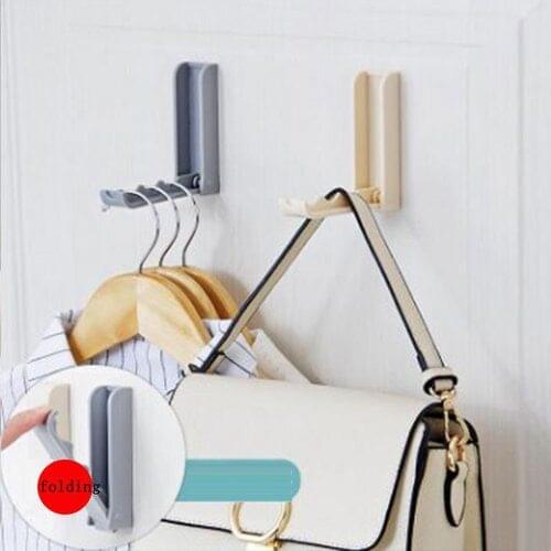 Foldable no perforating wall-hanging glue hook household clothes hanger bathroom door clothes hook wall debris glue hook