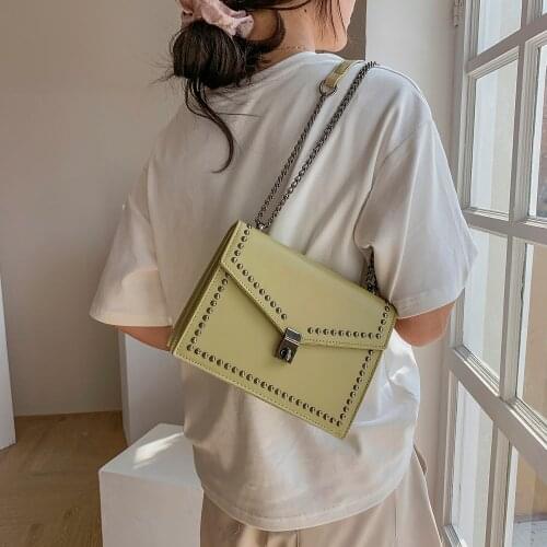 High Quality Women Small Pu Leather Handbags Shoulder Bags Designer Ladies Rivet Crossbody Bags for Women Casual Messenger Bag