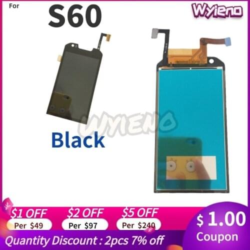 Wyieno Tested Black LCD Full Assembly For Cat S60 LCD Display Screen With Touch Screen Front Glass Digitizer Sensor + Tracking