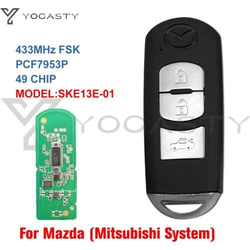 YCOASTY SKE13E-01 For Mazda 3 6 Mazda3 Mazda6 2012 2013 2014 2015 ID49 Chip Keyless Smart Car Remote Key 433MHz PCF7953P