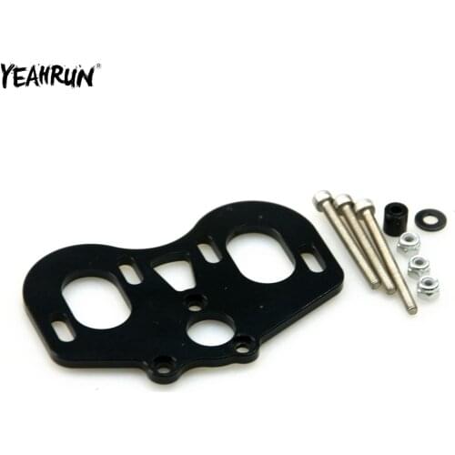 YEAHRUN Black Silver Aluminum Dual Motor Mount For 1/10 Axial SCX10 RC Crawler Car Upgrades Parts