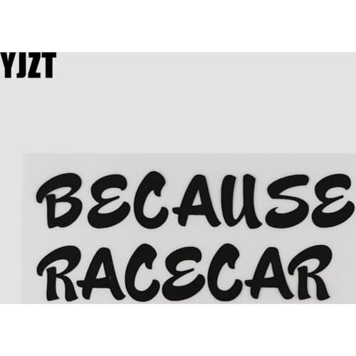 YJZT 11.1CM*4.5CM Interesting BECAUSE RACECAR Vinyl Car Sticker Black/Silver 13D-0075