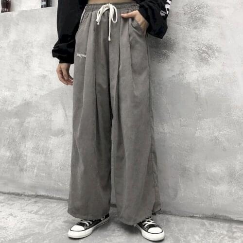 2021 Retro Solid Color Wild Straight Wide Leg Pants Female Spring New Korean Fashion High Waist Casual Long Pants Streetwear