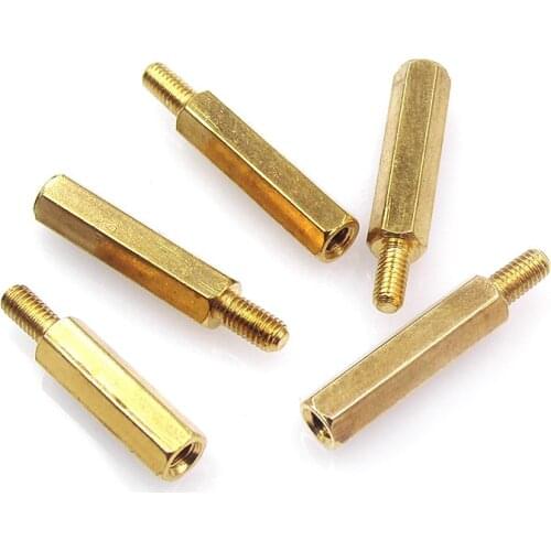 10/20Pcs M2*L+3mm M2.5/M3/M4*L+6mm Hex Brass Spacing Screws Threaded Pillar PCB Computer PC Motherboard StandOff Spacer