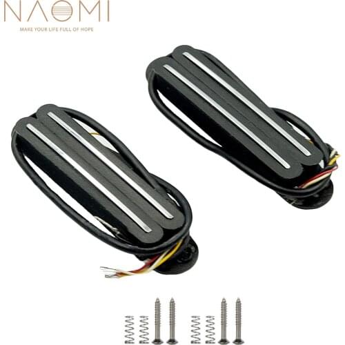 NAOMI 2PCS Dual Rail Humbucker Pickup For Electric Guitar Dual Hot Rail Blaster Coil Humbucker Pickup Black Color New