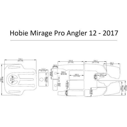 2017 Hobie Mirage Pro Angler 12 Kayak Boat EVA Decking Mat Pads Kit 1/4"