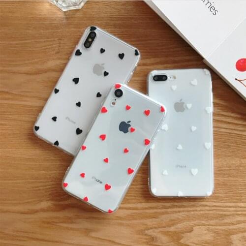 2021 Popular Simple Lovely Cute Heart Style Soft Case Cover for iPhone 11 Pro Max XR 7 8 Plus XS MAX