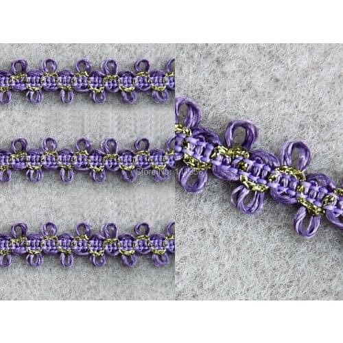 30yards Craft Purple with Gold Thread Trim Braided Trim Decorated Lace Fabric Ribbon Trim For Wedding Dress Women Lace Trim t380