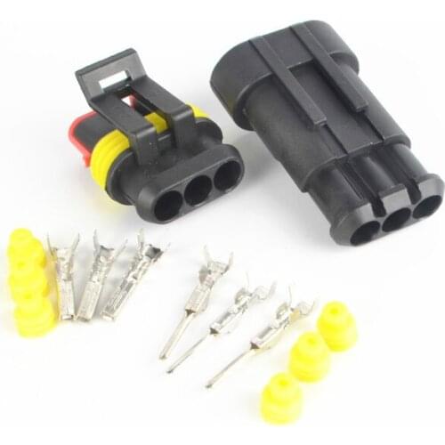 5sets 3 Pin Way Car Waterproof Electrical Wire Connector Plug Terminal Kit