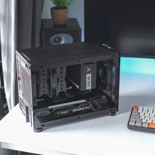 Small 1.5mm Aluminum Computer Case Mini ITX Chassis Gaming Support Water/Air-cooled SFX/ATX Power Supply