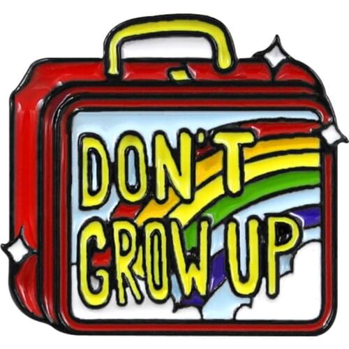 BLUELANS Don't Grow Up Hand Luggage Enamel Brooch Cute Pin for women Denim Jacket Collar Backpack Badge