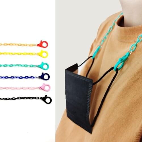 Fashion Candy Color Anti-lost Mask Chain Necklace for Women Men Acrylic Strap Holder Safety Necklaces Neck Chain Accessories