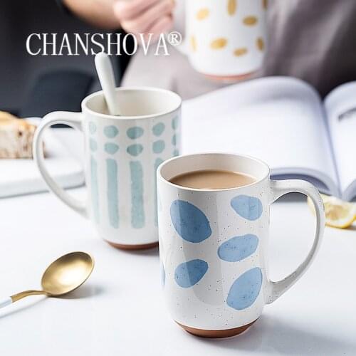 CHANSHOVA 450ml Big Capacity Ceramic Drinking Couple cup cute coffee mugs teacup Personality Chinese porcelain H603