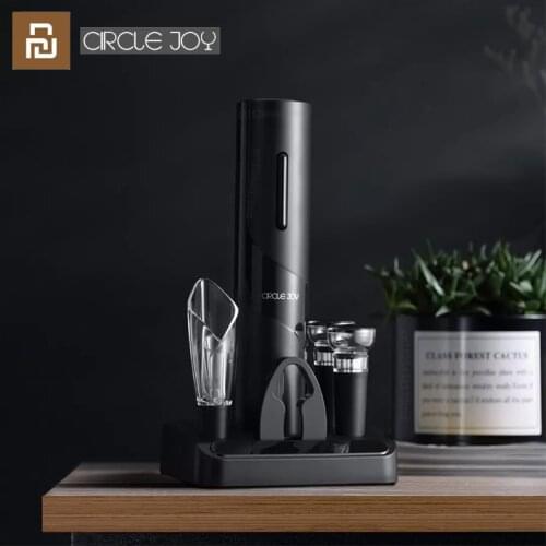 Xiaomi Circle Joy Electric Wine Bottle Opener Set 5 in 1 Wine Stopper Decanter Wine Bottle Opener Tin Foil Cutter Storage Base
