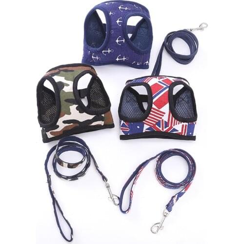 Canvas Pet Dog Vest Harness Camouflage Puppy Dog Leash Harness Set for Small Dogs Sphinx Yorkshire Terrier Lead Pets Accessories