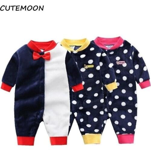 Kid Jumpsuit Romper Baby Rompers Autumn Winter Newborn Baby Clothes Boys Girls Winter Cute Cartoon Coral Fleece Warm Outwear