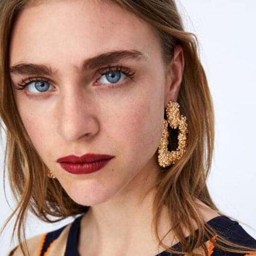 HebeDeer Lovers Square Earring Stud Drop Earrings Fashion Women Rose Gold Color Cute Hyperbole Jewelry Brincos Aretes De Mujer